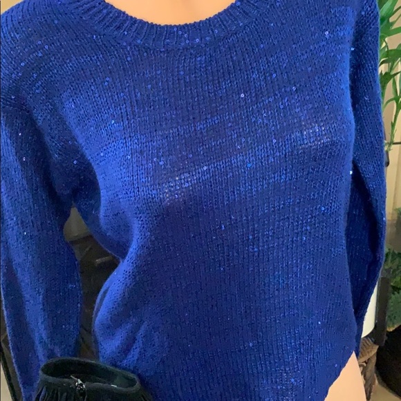 NWOT Forever 21 open back sequin sweater - Picture 3 of 8